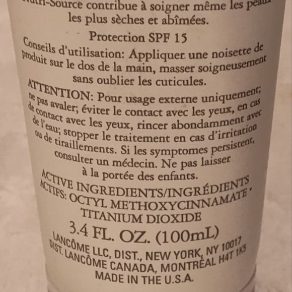 NEW! Lancome Paris Hand Treatment 3.4oz - Picture 7 of 7